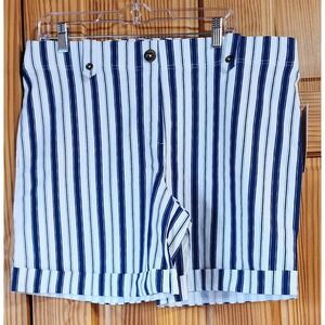 Betina Star Womens Navy & White Stripe Pull-On Shorts Super Stretch Soft Size XL